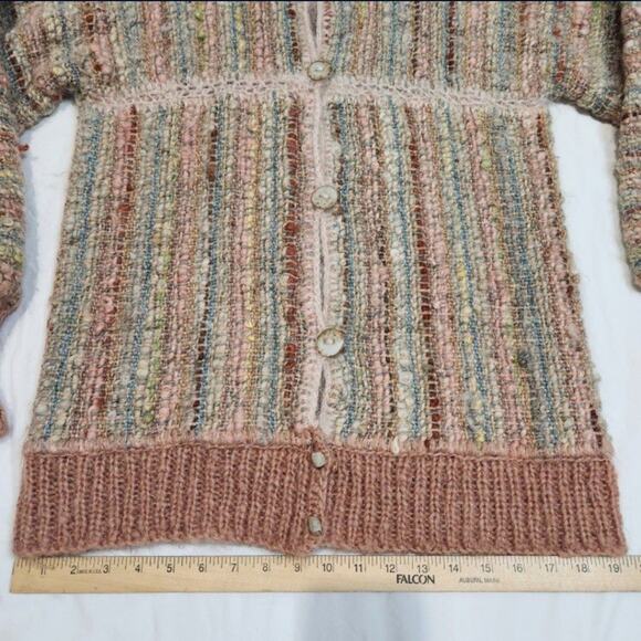 Vintage Artisan Wool Knit Cardigan Sweater Size Medium - Picture 9 of 13